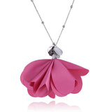 Pink Long Satin Necklace | N01003