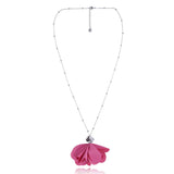 Pink Long Satin Necklace | N01003