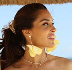 Light Yellow Satin Earrings | E01001