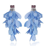 Light Blue Long Satin Earrings | E99060