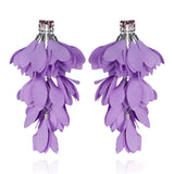 Light Purple Long Satin Earrings | E99059