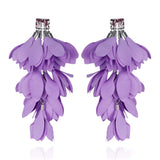 Light Purple Long Satin Earrings | E99059