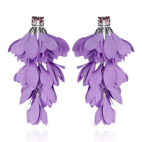 Light Purple Long Satin Earrings | E99059