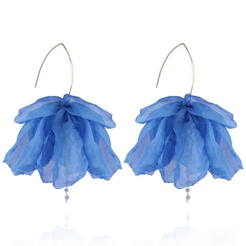 Yvon Blue Jeans Long Silk Earrings | E99225