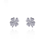 Silver Finish 4-leaf Clover Earrings  | E01221b