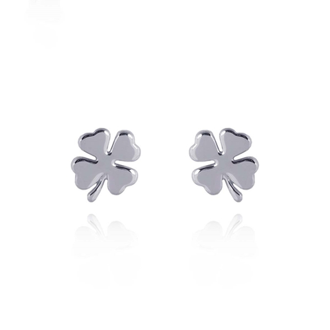 Silver Finish 4-leaf Clover Earrings  | E01221b