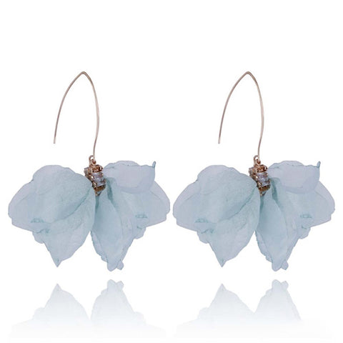 Yvon Mint Silk Earrings with Golden Details | E99129