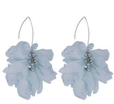 Yvon Light Blue - Mint Long Silk Earrings | E99138