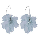 Yvon Light Blue - Mint Long Silk Earrings | E99138