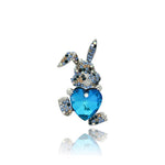 YVON Silver and Blue Bunny Brooch - Broszka | BR00722