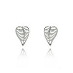 Yvon Silver Heart Leaf Earrings | E00723