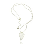Yvon Golden Heart Leaf Long Necklace | N00722