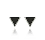 Yvon Black and Silver Triangles Earrings | E00715