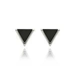 Yvon Black and Silver Triangles Earrings | E00715