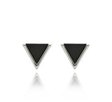 Yvon Black and Silver Triangles Earrings | E00715