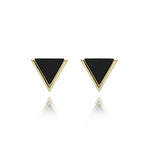 Yvon Black and Gold Triangles Earrings | E00713