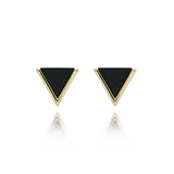 Yvon Black and Gold Triangles Earrings | E00713