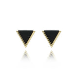 Yvon Black and Gold Triangles Earrings | E00713