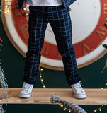 Boys' VOGA Navy Blue Plaid Pants | V-25