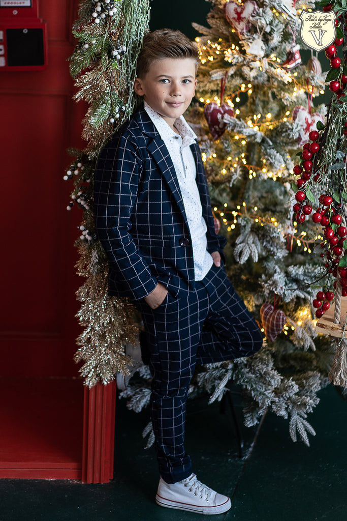 Boys plaid blazer discount