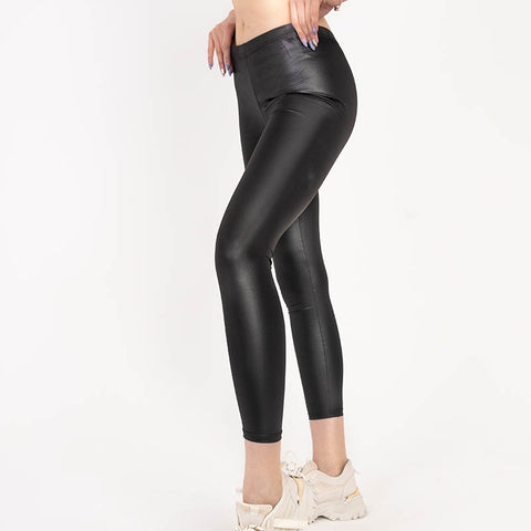 Italian Style Thin Black Leggings | HAL-93