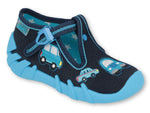 Befado Dark Blue School Slippers with Cars Pattern | 110P405