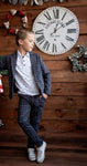 Boys' VOGA Graphite Plaid Blazer | V-19