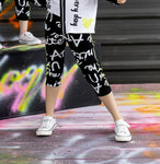VOGA Black Graphic Leggings | V-07