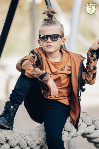 Boys' VOGA Black and Orange Hoodie | V-13