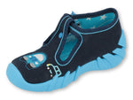 Befado Dark Blue School Slippers with Cars Pattern | 110P405