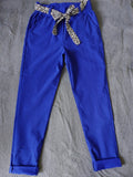 Italian-style Blue Pants with Belt | HAL-199-B
