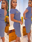 Women's Slim Fit Striped Dress | MYL-054