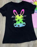 Girls' T-shirt with Rainbow Bunny Print | CH6692