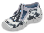 Befado Gray School Slippers with Husky Print | 110P417