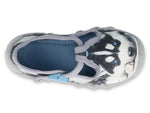 Befado Gray School Slippers with Husky Print | 110P417