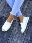 Women's White CC Espadrilles Slip-On Flats | NB273
