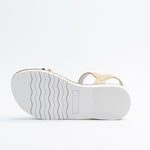 Wojtyłko Big Girls' Golden Open-toe Sandals with Stripes | 5S1149-GO
