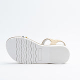 Wojtyłko Big Girls' Golden Open-toe Sandals with Stripes | 5S1149-GO