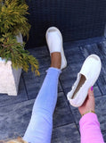 Women's White CC Espadrilles Slip-On Flats | NB273