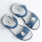 Wojtyłko Girls' Metallic Blue Open-toe Sandals | 3S2420-MB