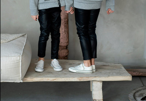 VOGA Girls' Black Eco Leather Leggings | V-23
