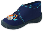Befado Dark Blue School Slippers with Tractor Patch HONEY | 538P079