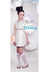 Gatta Girl's White Knee-high Socks With Rose | ALICE-W-11