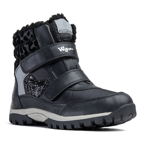 Wojtyłko Girls' Black Waterproof Snow Boots | 5Z21038C