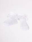 YO! White Baby Girl Lace Cuff Socks | SKA-0119G