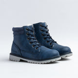 Wojtyłko Boys' Dark Blue Insulated Ankle Boots | 5Z21022-DB
