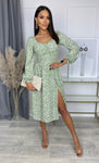 Italian-Style Dress with Floral Pattern | HAL-203