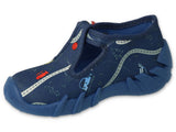 Befado Dark Blue School Slippers with Cars Pattern SPEEDY | 110P461