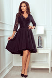 Black Lace Asymmetric Dress | 210-10