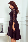 Black Lace Asymmetric Dress | 210-10